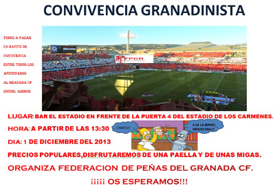 Cartel de la próxima convivencia entre la afición rojiblanca 