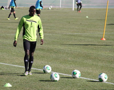 Pereira durante el entrenamiento matinal (GRJ)