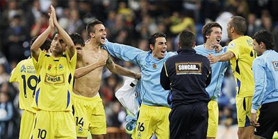 Los jugadores del Alcorcón celebran su machada ante el Madrid 