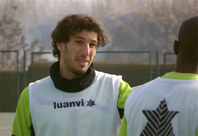 Mainz habla con Folquier durante el entrenamiento de esta mañana (GRJ)