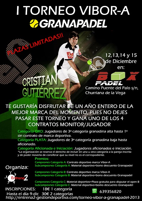 Cartel del I Torneo de Padel VIBOR-A GRANAPADEL (GRJ)