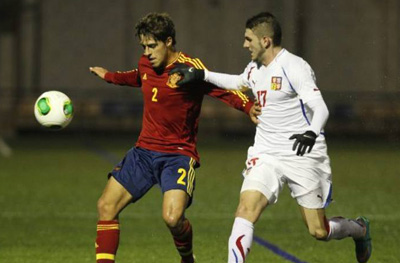 Marín durante un partido con el combinado nacional