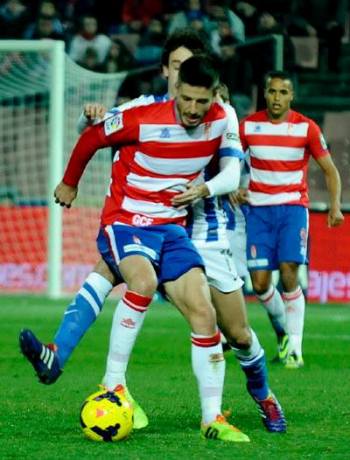 Fran Rico, durante el último choque liguero. (BALDOMERO)