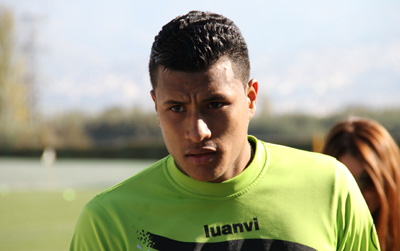Murillo al termino del entrenamiento de esta mañana (GRJ)