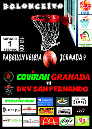 Cartel del duelo entre el Covirán y el San Fernando 