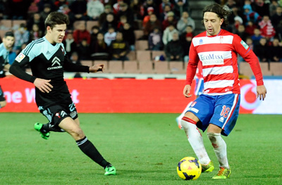 Iturra en una acción del encuentro ante el Celta (TERRA)