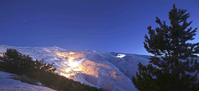 Las psitas de Sierra NEvada iluminadas 