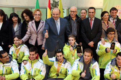 Acto de recepción de los deportistas 
