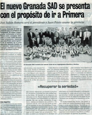 Recorte de la prensa de la época 
