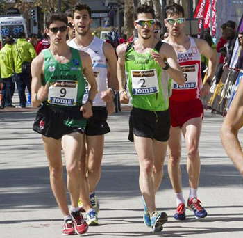 Amezcua durante la carrera celebrada en Granada 