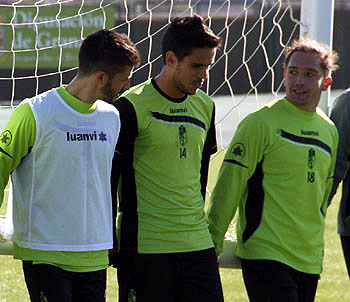 Rico, Recio e Iturra a la conclusión de un entrenamiento (GRJ)