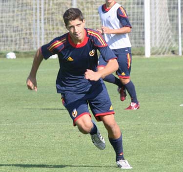 Marín durante un entrenamiento con el combinado nacional 