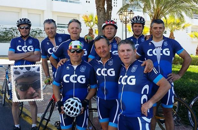Miembros del club accitano que completaron la marcha hasta Almería 