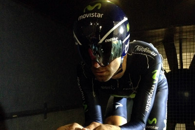 El ciclista Alejandro Valverde en el túnel de viento (GRJ) 