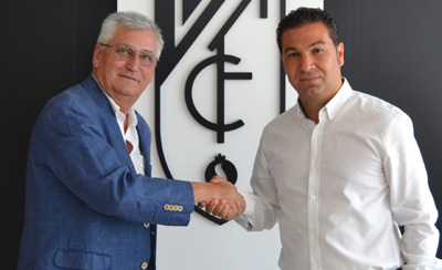 Juan Romero, presidente de Herogra, con Juan Carlos Cordero (GRANADA CF)