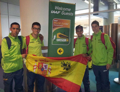 Oliva a su llegada a Eugene, sede de los Mundiales 