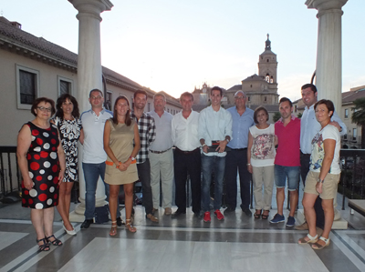 Amezcua durante su recepción en Guadix 
