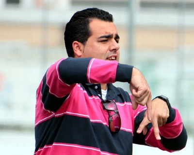 Germán Crespo dando instrucciones durante su etapa en el Atarfe (ROMERO)