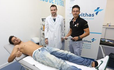Luis Martins en un momento del reconocimiento médico (GRANADA CF)