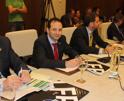 David Navarro durante la Asamblea de la LFP (GRANADA CF)