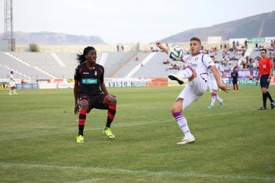 Boateng, en un momento del partido frente al Real Jaén (Fernando Linares)