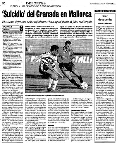 Recorte de prensa del diario Ideal del 22 de junio de 1998