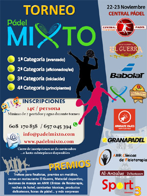 Cartel del torneo de pádel mixto 