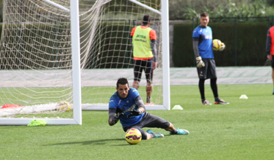 Roberto durante el entrenamiento de hoy (GRJ)