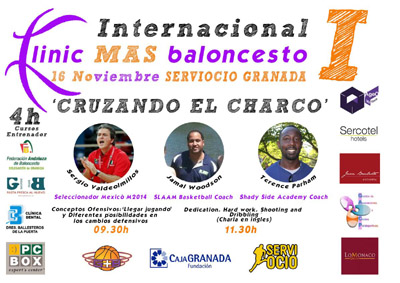 Cartel dele clínic de baloncesto para entrenadores 