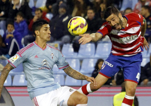 Fran Rico en el encuentro disputado ante el Celta (LOF)