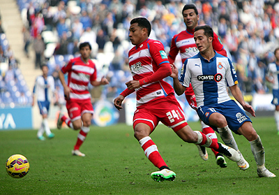 Murillo en una jugada en el partido ante el Espanyol (LOF)