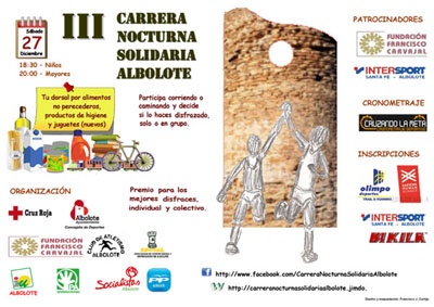 Cartel de la prueba solidaria que se celebrará en Albolote