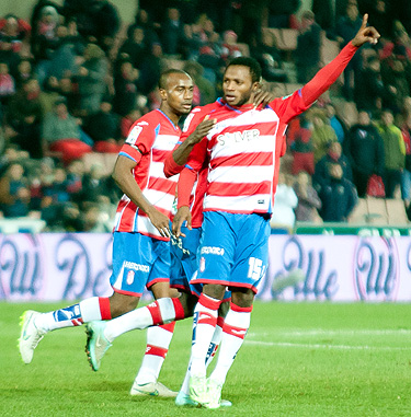 Lass celebra el tanto marcado en la recta final (BALDOMERO)