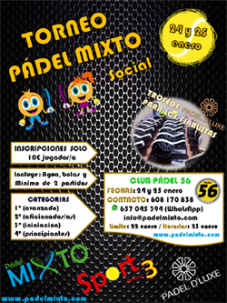 Cartel del torneo mixto de pádel