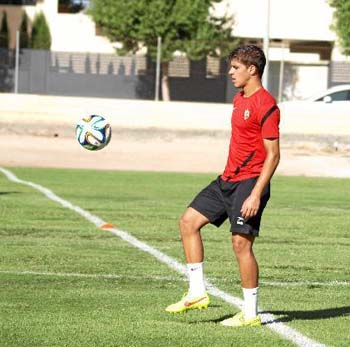 Antonio Marín, entrenando con el Almería 