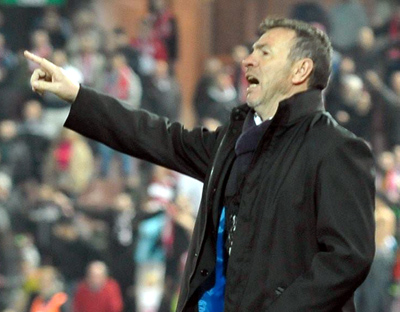 Abel Resino durante el encuentro ante el Málaga (BALDOMERO)