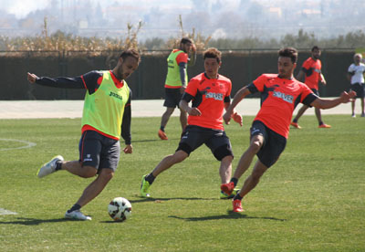 El equipo prepara el partido contra el Almería 