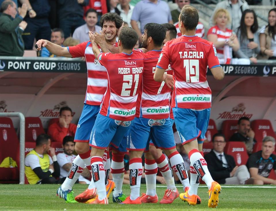Mainz durante la celebración del tanto (J. M. BALDOMERO)
