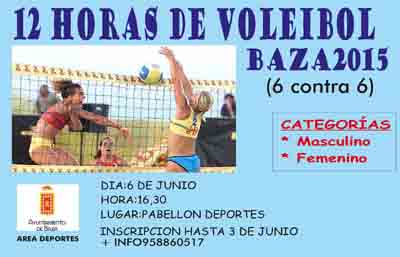 Cartel de las 12 horas de voley 