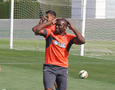 Babin, durante el primer entrenamiento con Sandoval (GRJ)