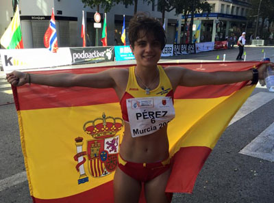 María Pérez celebra su tercera plaza 