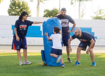 Los más pequeños disfrutaron del fútbol americano 