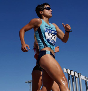 María Pérez, en plena competición 