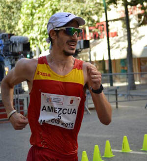 Amezcua en una de las competiciones que ha disputado 