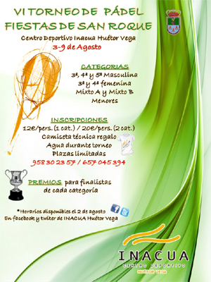 Cartel del torneo de pádel 