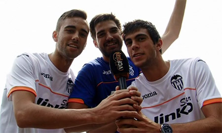 Salva Ruiz, Robert Ibáñez y Héctor Pizana en una pretemporada (VALENCIACF.COM)