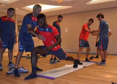 Los jugadores han trabajado en el gimnasio 