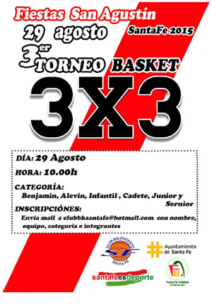Cartel del III Torneo 3x3 de Santa Fe (GRJ)