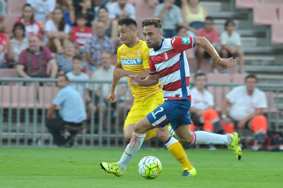 Rober, durante el partido de presentación ante Udinese. (BALDOMERO)