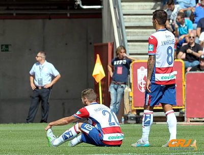 Rubén Pérez se tuvo que retirar lesionado (BALDOMERO) 
